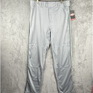 Rawlings Semi-Relaxed Fit Baseball Pants Mens XL Gray‎ Stripe Stretch NEW NWT